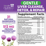 Health Nutrition Naturals supplement bottle detailing the 1104mg extra strength silymarin herbal blend label ingredients
