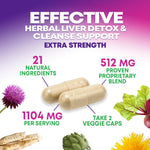 Vegetarian liver support pills showcasing artichoke extract and dandelion root blend features