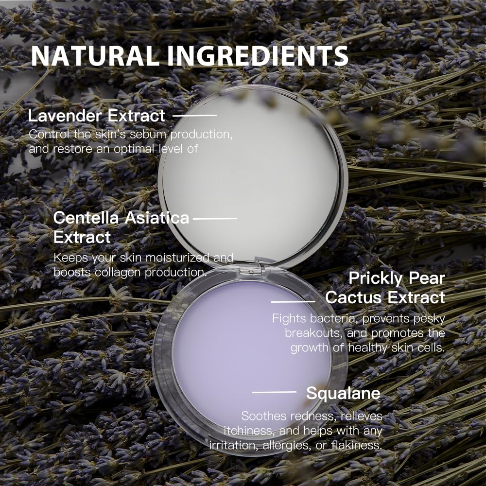 Chillab oil control face powder being applied to blur pores and remove shine