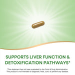 Back view of Nature's Way Milk Thistle vegan capsules showing supplement facts and ingredients