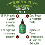 Peak Performance liquid ginger supplement dropper close up view