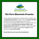 Pure Mountain Botanicals organic ginger root dietary supplement bottle for gut health.