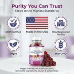 Top angle view of Purify Life blueberry raspberry flavored plant based wellness gummies