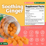 Vegan and gelatin-free ginger root extract chewable supplements for healthy gut comfort.