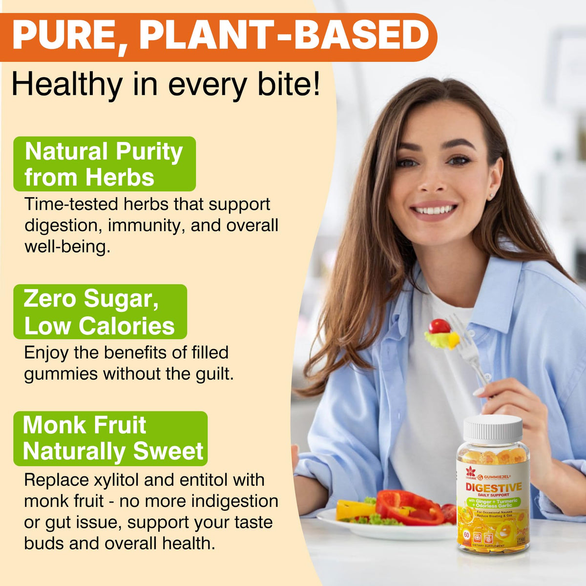 Vegan gelatin free turmeric and quercetin herbal antioxidant gummies.