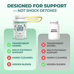 Vital Nutritive Liver Support plant based capsules laid out next to the main supplement bottle