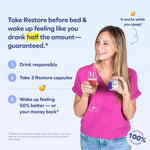 Cheers after alcohol support capsules showing complete supplement facts label and ingredient list