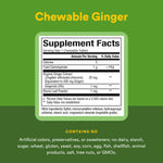 Natural Factors Ginger 500mg 90 chewable tablets side view showing allergen free certifications