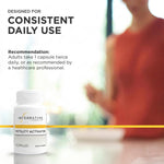 Angled commercial product shoot of Integrative Therapeutics Motility Activator gastrointestinal support bottle.