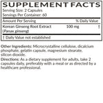 Futurebiotics Korean Panax Ginseng 120 capsules box packaging
