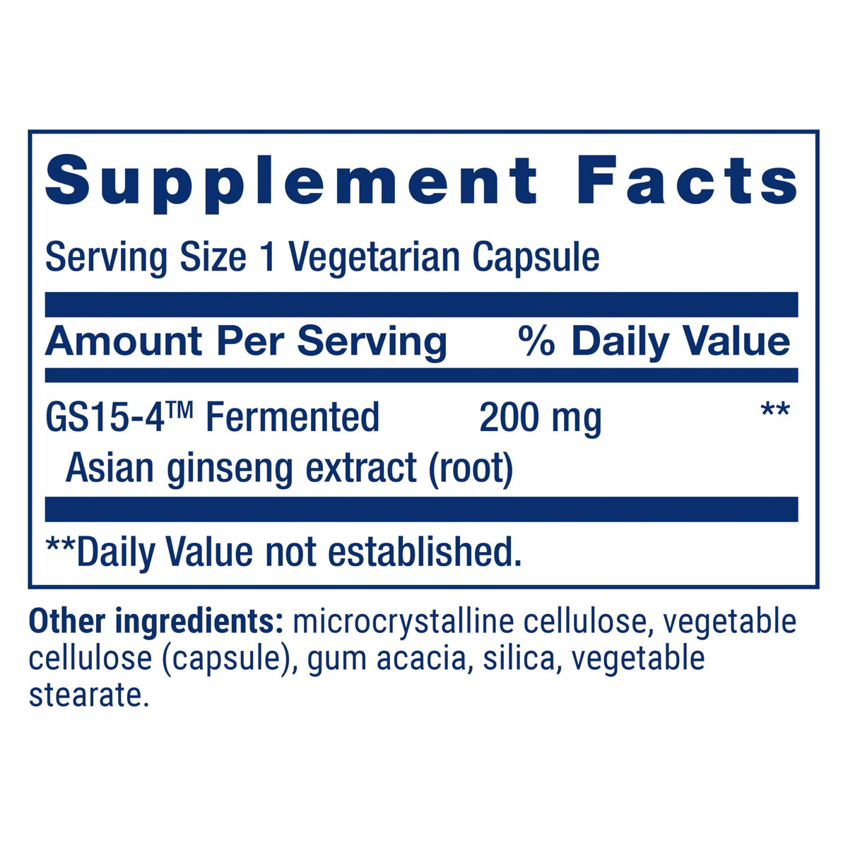 Side view of Life Extension Ginseng Energy Boost showing ingredients