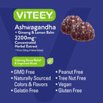 Vegan Ashwagandha Gummies with Ginseng and Lemon Balm