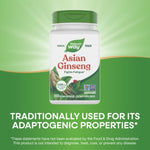 Nature's Way Asian Ginseng capsule bottle side view