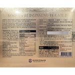 Close up of Samsidae ginseng tea nutrition information