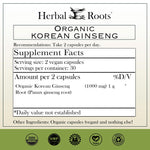 Herbal Roots Panax Ginseng 60 vegan capsules bottle