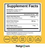 Natgrown Black Maca Root and Panax Ginseng vegetable capsules
