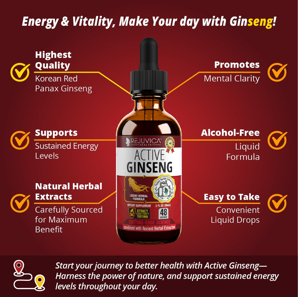 Premium imported Korean Red Panax Ginseng drops for daily vitality