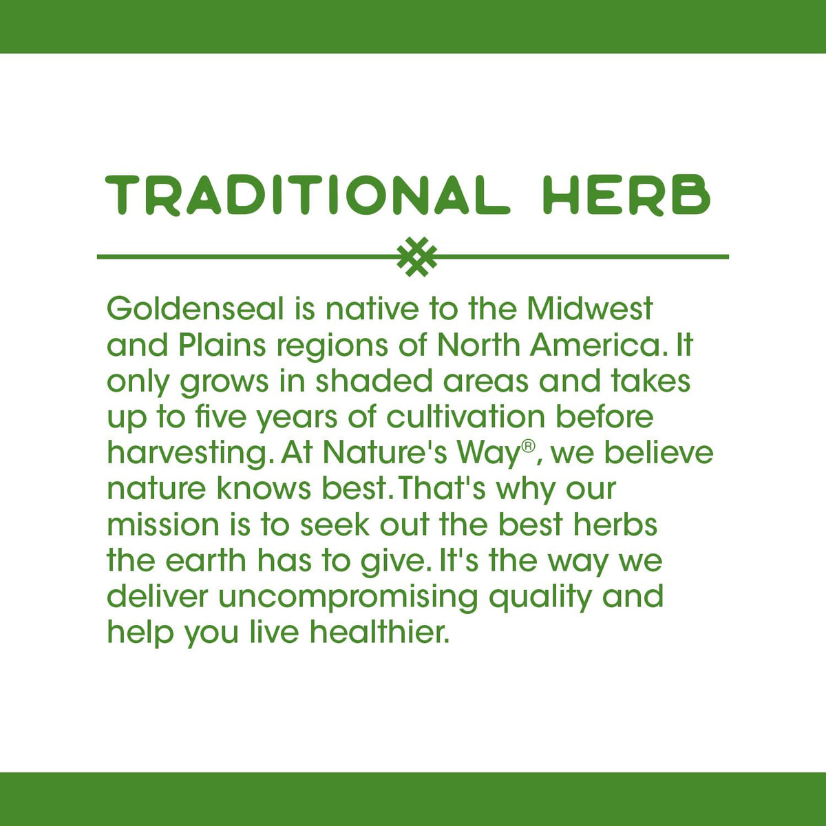 Premium Nature's Way goldenseal root capsules for seasonal immune support