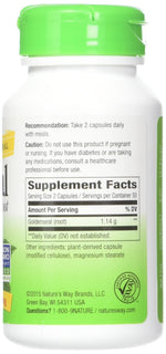 Nature's Way Goldenseal Root supplement facts panel showing berberine content and directions