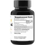 Authentic USA imported goldenseal root extract transparent vegetarian capsules label details
