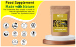 Texture shot of pure natural goldenseal root powder demonstrating its fine consistency for teas and smoothies.