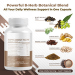 Authentic USA imported Nurafuse black walnut and wormwood supplement 150 capsules package.