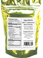 Back label of CurEase Goldenseal showing clear serving facts and ingredient purity guidelines