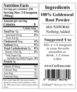 One quarter teaspoon measure displaying the recommended serving of pure herbal powder