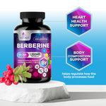 USA bottled extra strength berberine 1200 milligram capsules for cardiovascular wellness