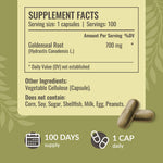Side angle of Herbamama Goldenseal Root non-GMO health supplement container