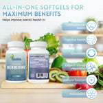 Vegan certified non-GMO liposomal berberine HCL 1500mg product packaging lifestyle shot