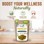 Naturfi Organic Goldenseal Powder ingredient label and nutritional facts side