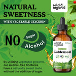 Wild And Organic Goldenseal root supplement 4 fluid ounces bottle