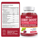 Weevit Beet Root Gummies nutritional label and ingredient information