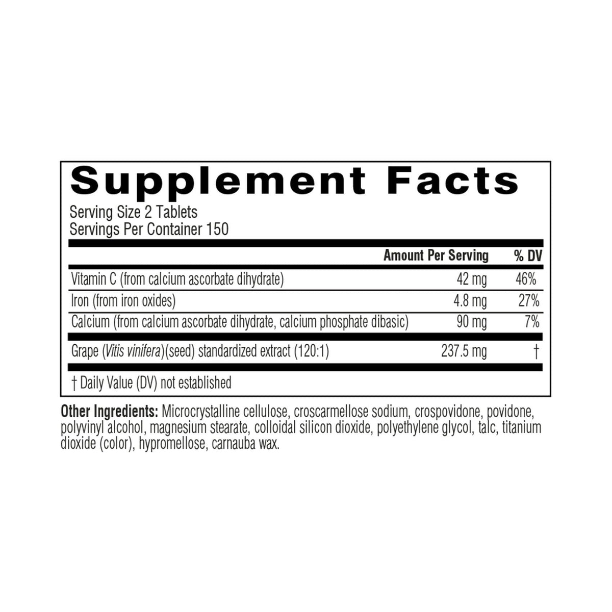 Three hundred count bottle of Swisse Grape Seed antioxidant formula