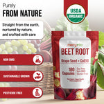 Close up of Merry Vita Beet Root bottle label details