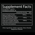 Detailed ingredient list on the side of the bottle