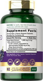 Carlyle Grape Seed Extract antioxidant supplement bottle