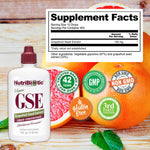 Authentic imported USA NutriBiotic GSE liquid concentrate bottle on a clean backdrop for holistic wellness