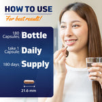 Vitamatic Green Tea Extract bottle showing 180 vegetarian capsules count