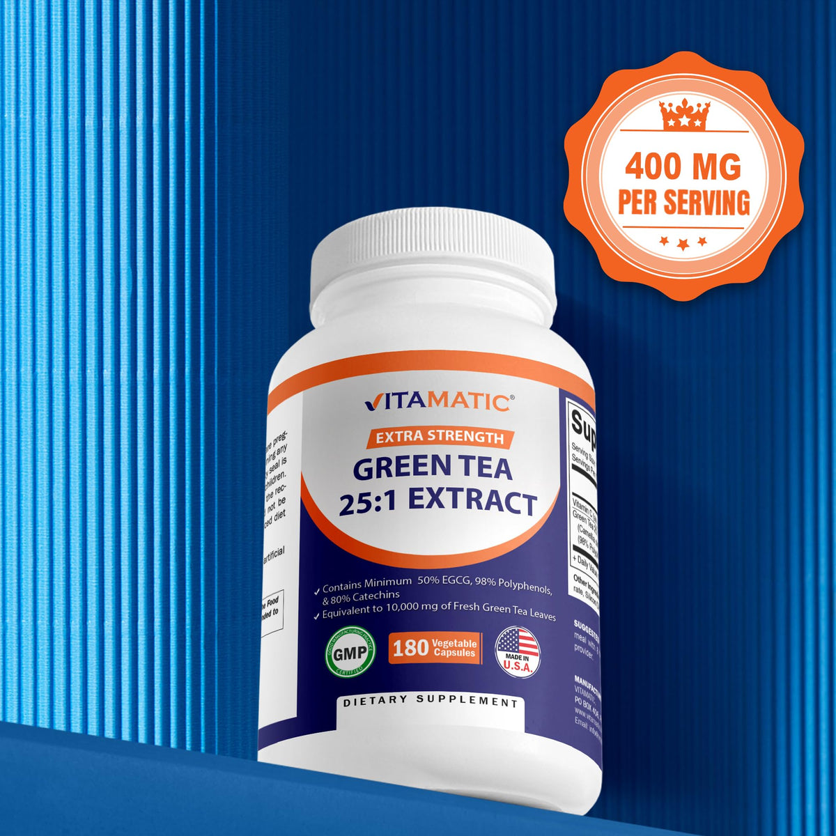 Vitamatic Green Tea Extract showing EGCG and polyphenol content