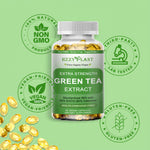 Hzzyplant green tea extract bottle with wellness context
