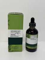 Close up of Herbamama green tea extract amber glass packaging