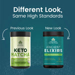 Ancient Nutrition Superfood Matcha powder label showing adaptogens