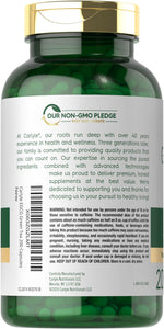 Supplement facts label of Carlyle EGCG green tea extract