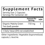 VitaMonk Matchamax 120 count bottle nutritional label