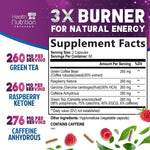 Health Nutrition Naturals Green Tea Extract capsules supplement label details