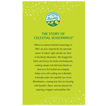 Back of packaging showing brewing instructions for Celestial Seasonings tea