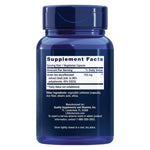 Life Extension green tea supplement bottle side view showing ingredients