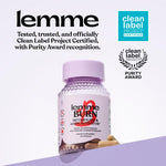 Close up of Lemme Burn supplement label details